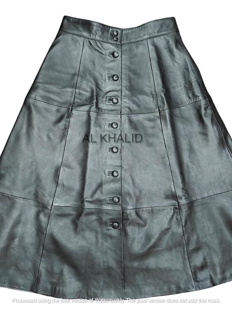 Damenrock Schwarz Lang Handgefertigt Echtes Lammleder Lässig Stilvoll Partykleidung