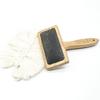 Cats Brush Bamboo Wood Handle Dog Grooming Comb Gently Removes Loose Hair Tan
