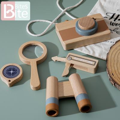Montessori Avontuur Set Houten Telescoop Kompas Speelgoed Set Kinderen Speelhuis Speelgoed Educatief Speelgoed Creatieve Cadeau Set Vergrootglas Cadeau