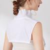 Womens Half Shirt Detachable Collar for Sweater Fungus Edge Cotton Deep V-neck Blouse Shirt Fake Collar Decorative