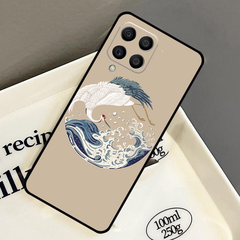 Kunst Kran Wellen Hülle Für Samsung Galaxy M33 M53 M13 M15 M35 M55 M32 M16 M36 M56 M54 M20 M52 M34 M14 M11 M31