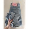 Light-colored Thin High-waisted Jeans Women's Pear-shaped New Small Vertical Straight Loose and Thin Wide-leg Pants