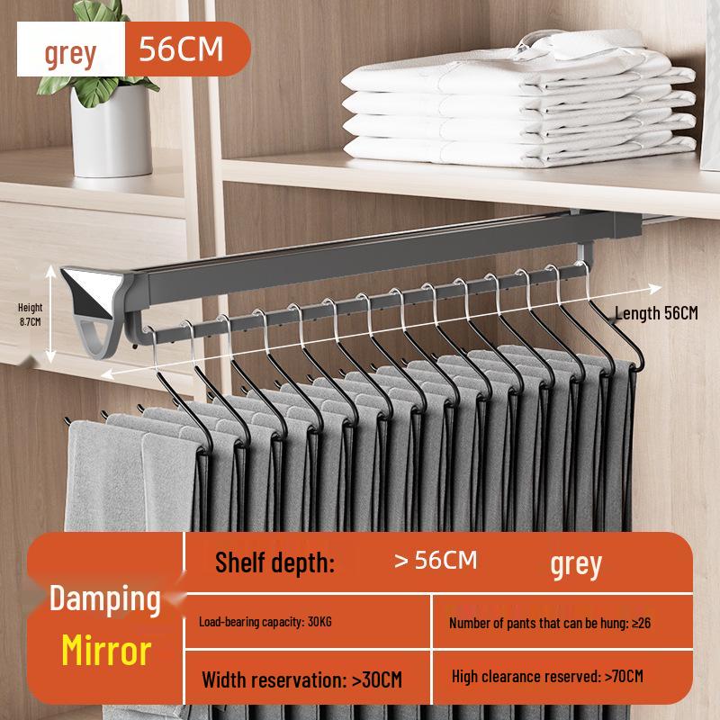 Telescopic Wardrobe Pants Rack with Buffer Drawer Slide & Hanging Rod
