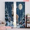 2 st 2D plattryck Julfönstergardiner Julren Design Polyestertyg Utan El Fest & Högtid