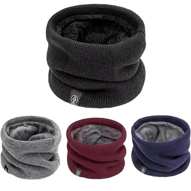 Full Face Mask Snood Warm Winter Ring Scarf Women Men Unisex Solid Plus Velvet Knitted Neck Scarves Bufanda Muffler
