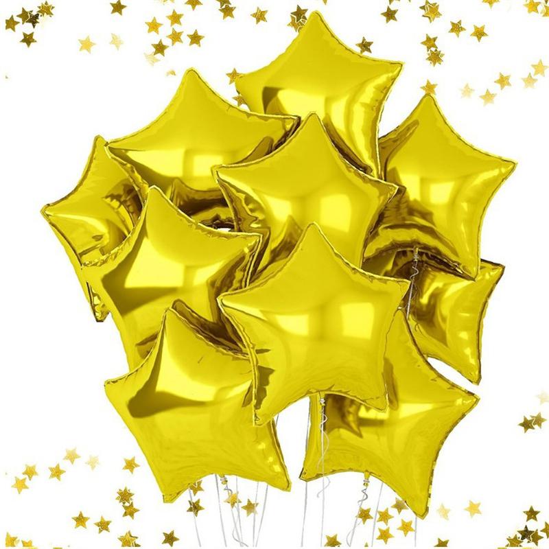 

20pcs/set Birthday Party Scene Decoration Gradient Star Aluminum Foil PENTAGRAM Baby s First year Balloon Helium Floating Air 20pcs золотий
