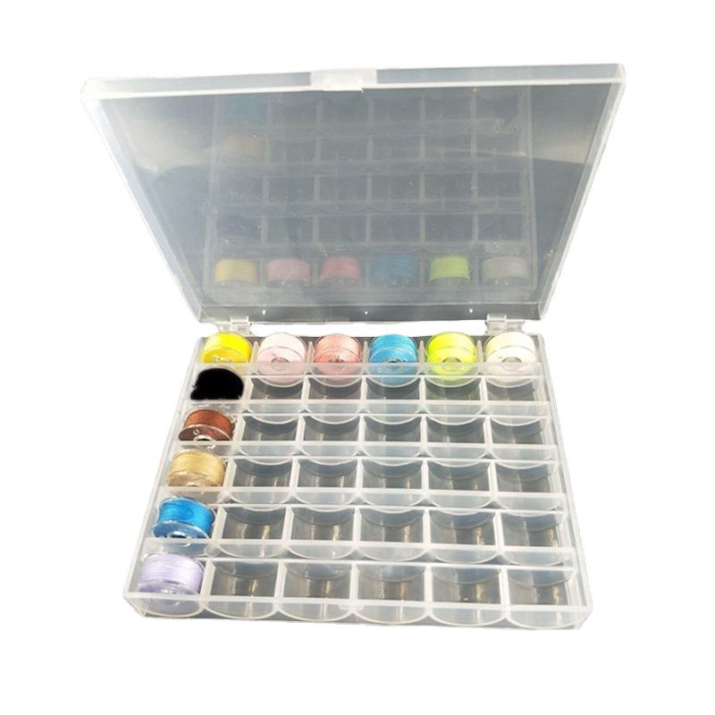 36 Grids Transparent Plastic Bobbin Storage Box Sewing Thread Bobbin Case For Colorful Plastic Bobbins For Home Sewing Machines