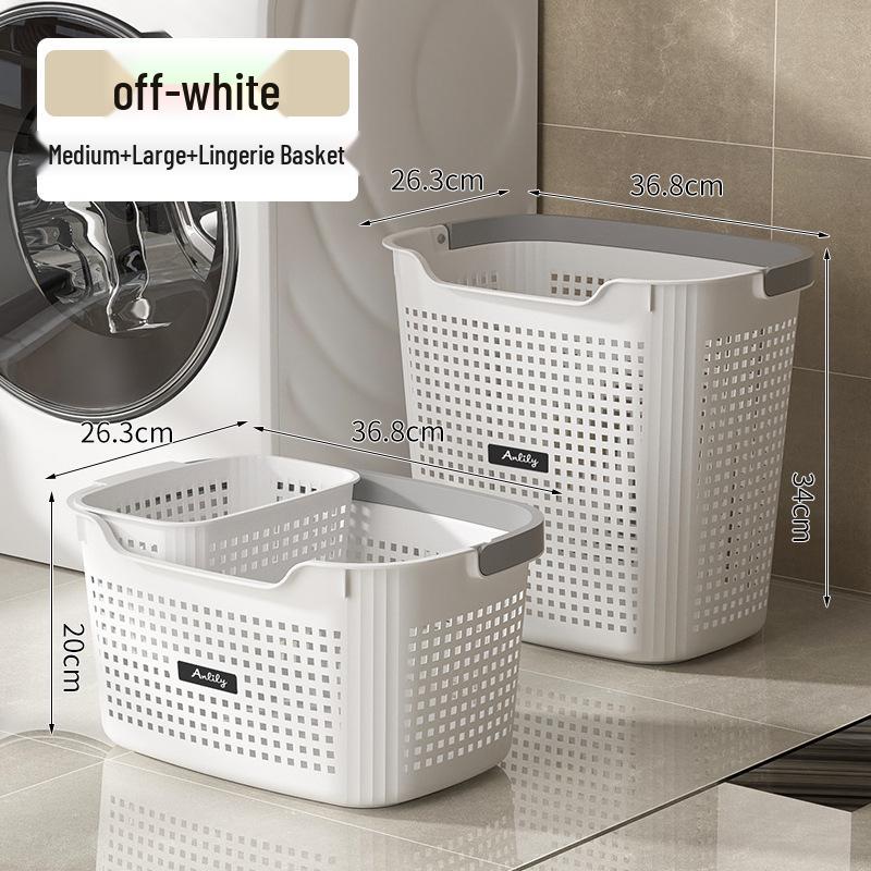 Large Portable Laundry Basket - Breathable, Plastic Storage Bin for Dirty Clothes In Bathroom or Dormitory