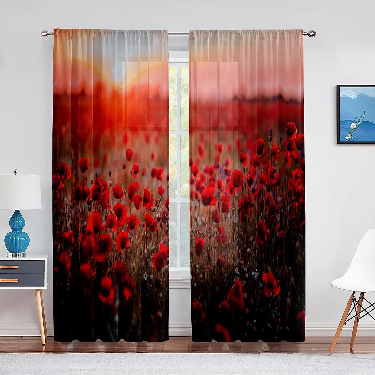 Красные маки на зеленом поле — фото 7