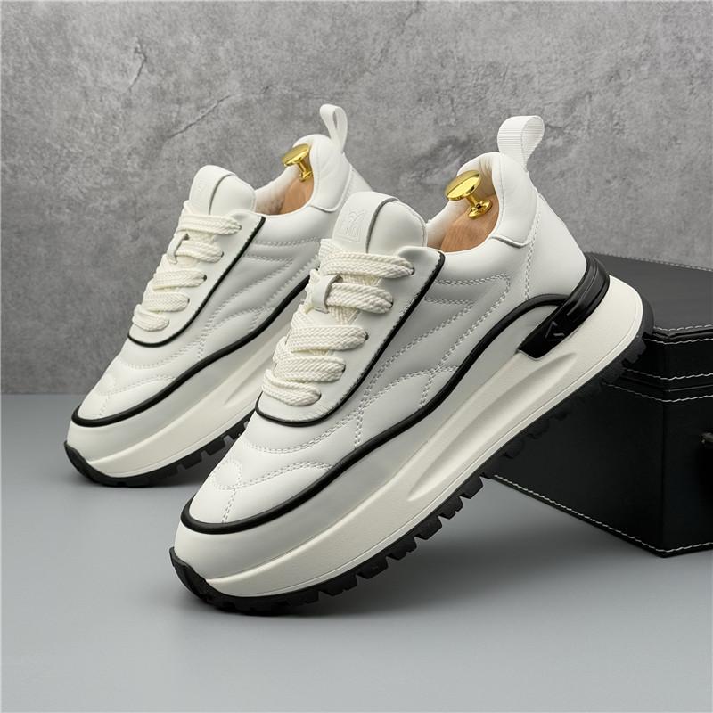 Fashion New Fashion Designer Men's Lace Up Thick Soled All Match Platform Causal Shoes Flats Male Sports Walking Sneakers Zapatos Hombre