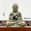 Mini Brass Sakyamuni Buddha Statue - Car Ornament & Desktop Decoration, Chinese Gift