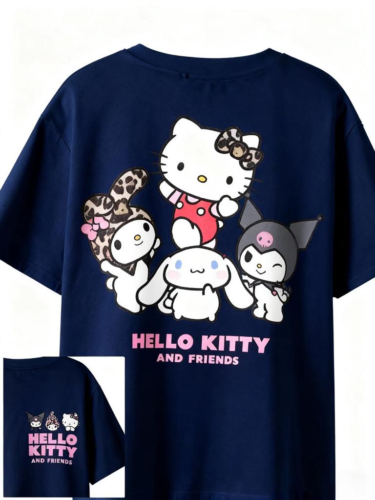 2026 new Hello Kitty Tee soft cotton short sleeve crew neck cute print lightweight summer top for Women daily casual wear