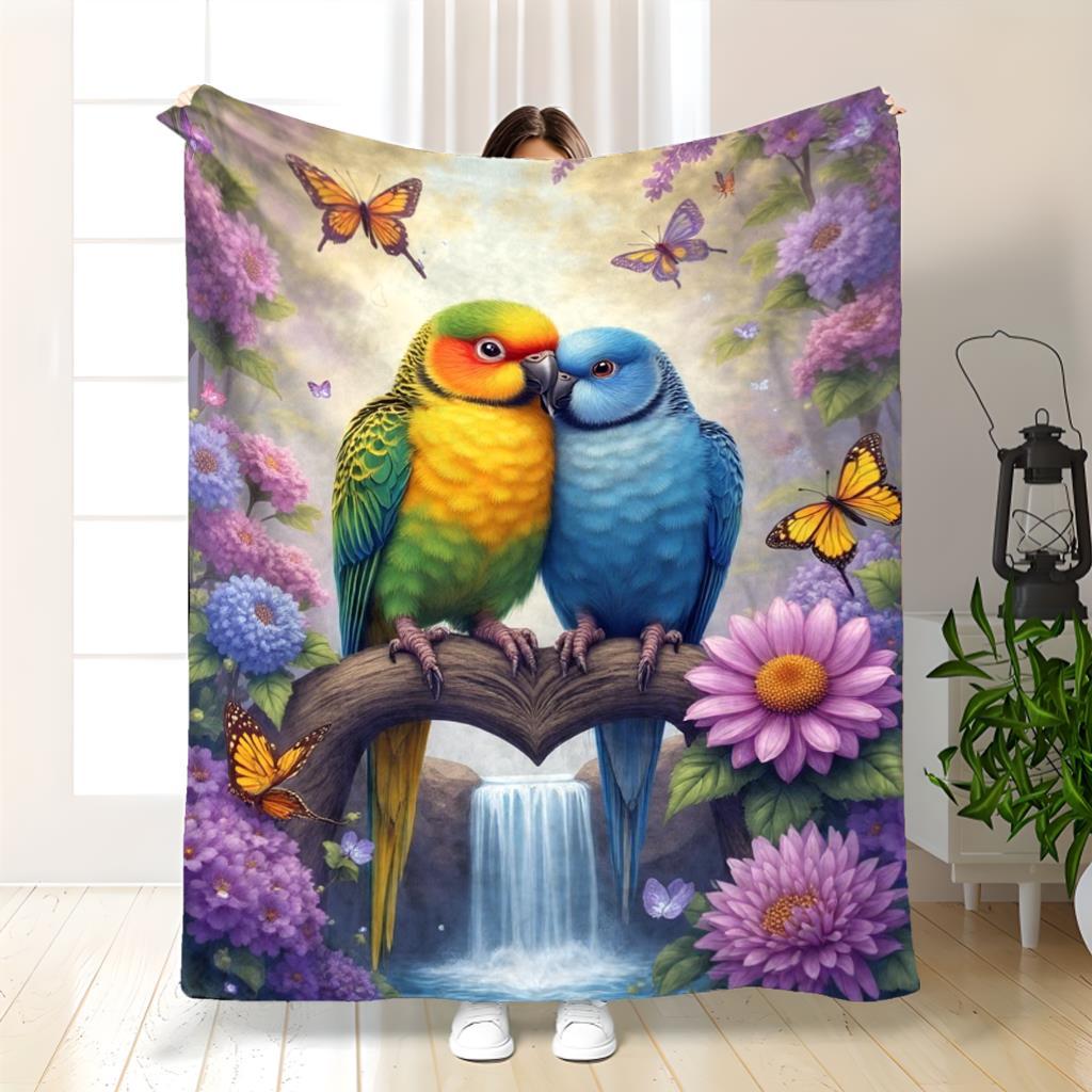 

Cozy Printed Flannel Blanket - Vibrant Lightweight Home Throw 80x120cm