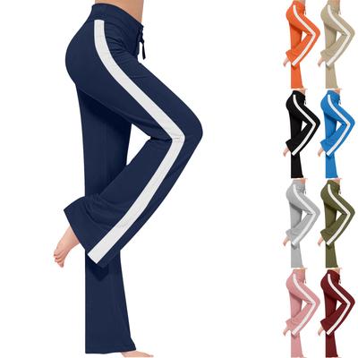 Dames Casual, Losvallende Yogabroek met een Kleurblokdesign en Elastische Tailleband, Geschikt voor Lente en Herfst.