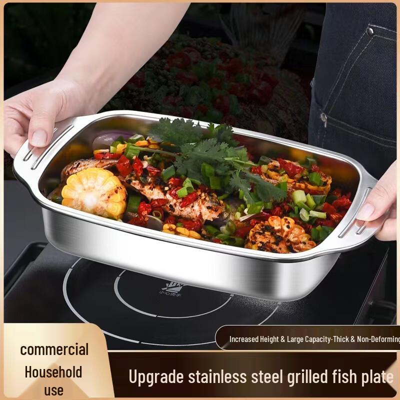 Stainless Steel Rectangular Roasting & Serving Tray