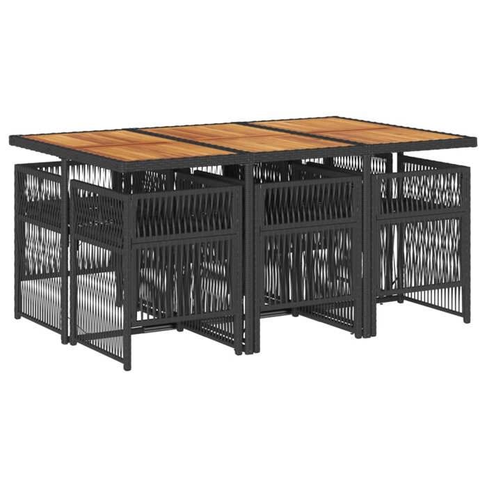 VidaXL Ensemble à Manger de Jardin avec Coussins 7 pcs, Table et Chaises à Dossier Rabattable, Meubles d'Extérieur Patio 3210915