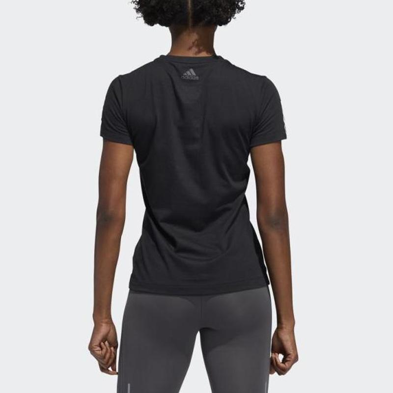 Adidas Run It Tee BoS Logo Print Sports Crew Neck Comfortable Casual American Vintage Short Sleeve T-Shirt Women Tops Black ED5864