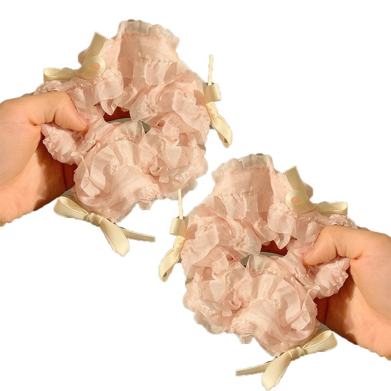 Sweet Mesh Lace Bow Hair Ring Women Ponytail Cute Scrunchie Fashion Hair Accessories