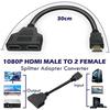 HD 1080P HDMI-Compatible Splitter Dual Port 1 in 2 Out Cable Male To Female HDTV Adapter For Laptop TV Box Monitor HDMI Splitter