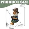 Fishing Gnome Statue Figurine Resin Dwarf Sculpture Home Garden Decor Ornament