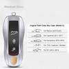For Porsche Cayenne Mancan Panamera 911 718 Boxster Cayman Taycan 2010-2024 Car Key Paint Case Bordeaux Red Shell Replacement