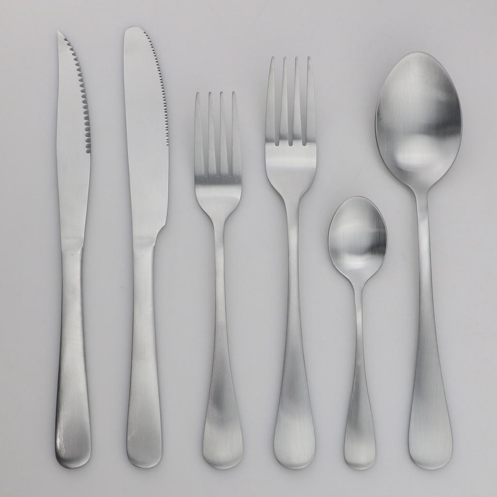 6ks/sada Západní příbor Sada nádobí Stříbrné příbory z nerezové oceli Nádobí Jídelní nůž Vidlička Naběračka Sada nádobí