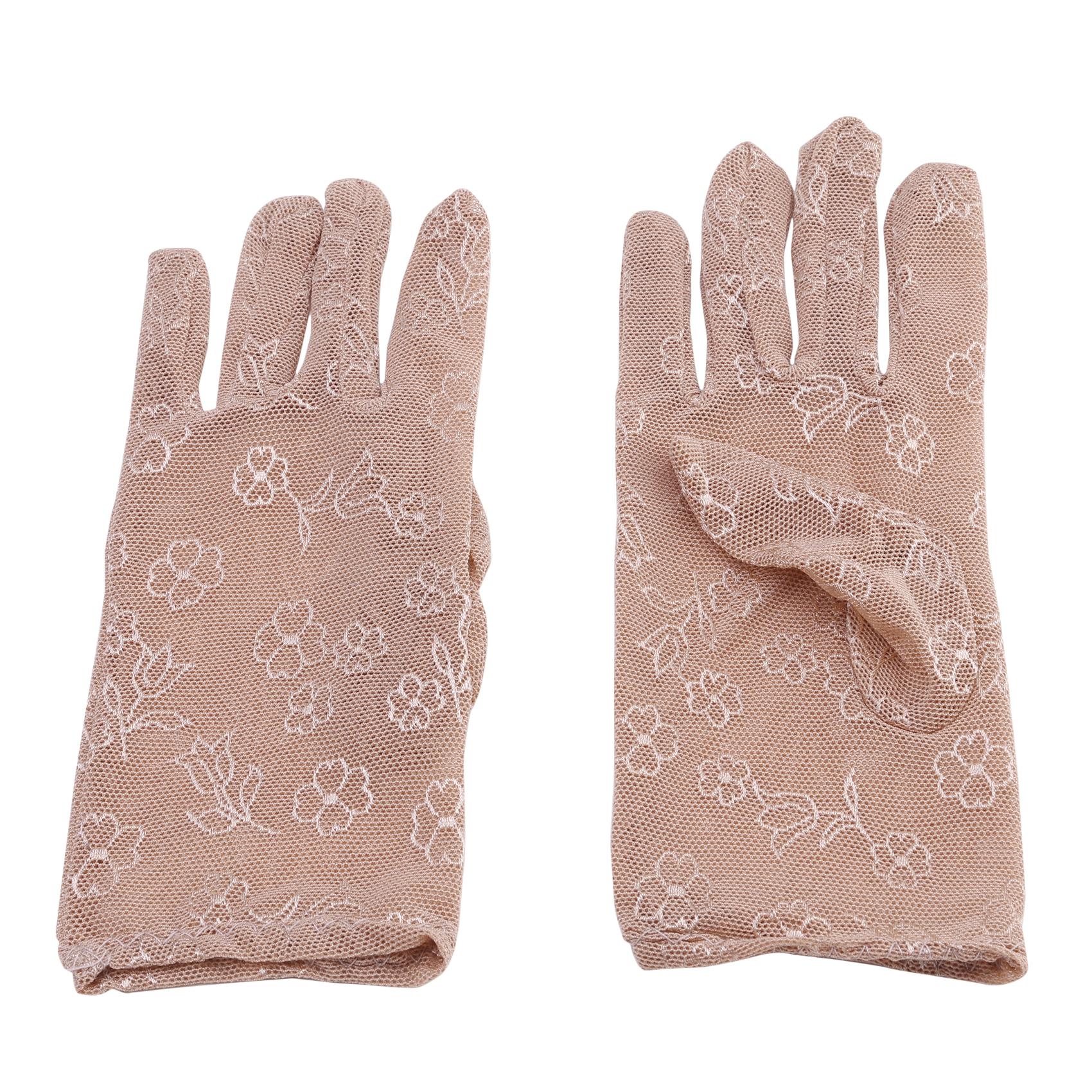 

Женские перчатки для защиты рук на открытом воздухе, жаккардовые велосипедные солнцезащитные кремы, короткие кружевные варежки one size камео розовый