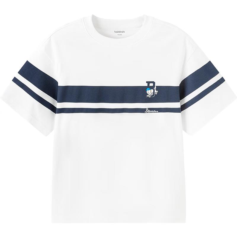 Balabala Boys' 2026 Summer Pure Cotton Short Sleeve T-Shirt