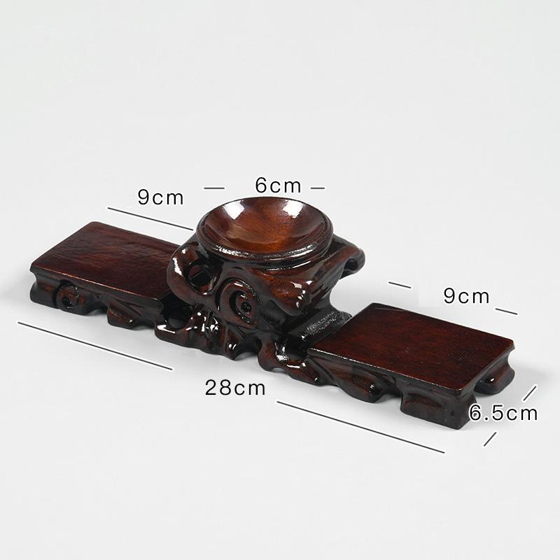 Retro Wooden Tea Table Teapot Cup Base Vase Decor Display Stand Bonsai Statues Stone Pedestal Display Wooden Base Serving Tray