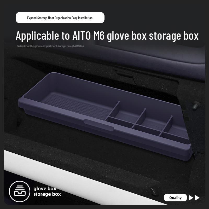 Fits 26 AITO M6 Models: Multi-functional Glove Box Organizer for Car Interior.