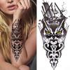 Geometry Owl Temporary Tattoo For Women Fake Wolf Tiger Deer Triangle Tatoo Sticker Black Moon Flower Body Art Tattoos Paper