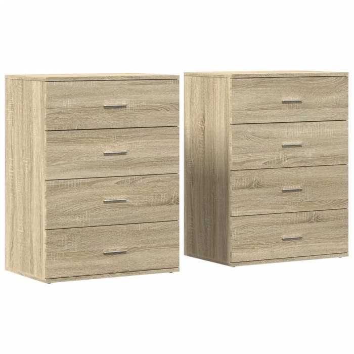 VidaXL Buffets 2 Pcs Sonoma Oak 60x39x80 Cm Engineered Wood, Storage Cabinet, Entryway Furniture, Accent Furniture 3276625