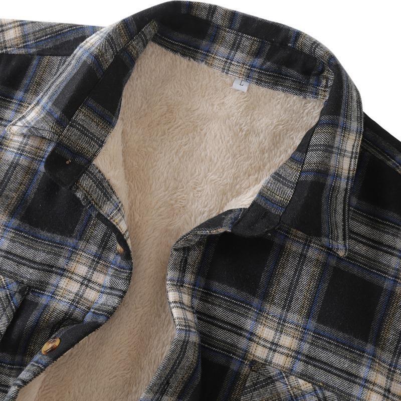 Plaid Fleece Warm Shirt Jacket