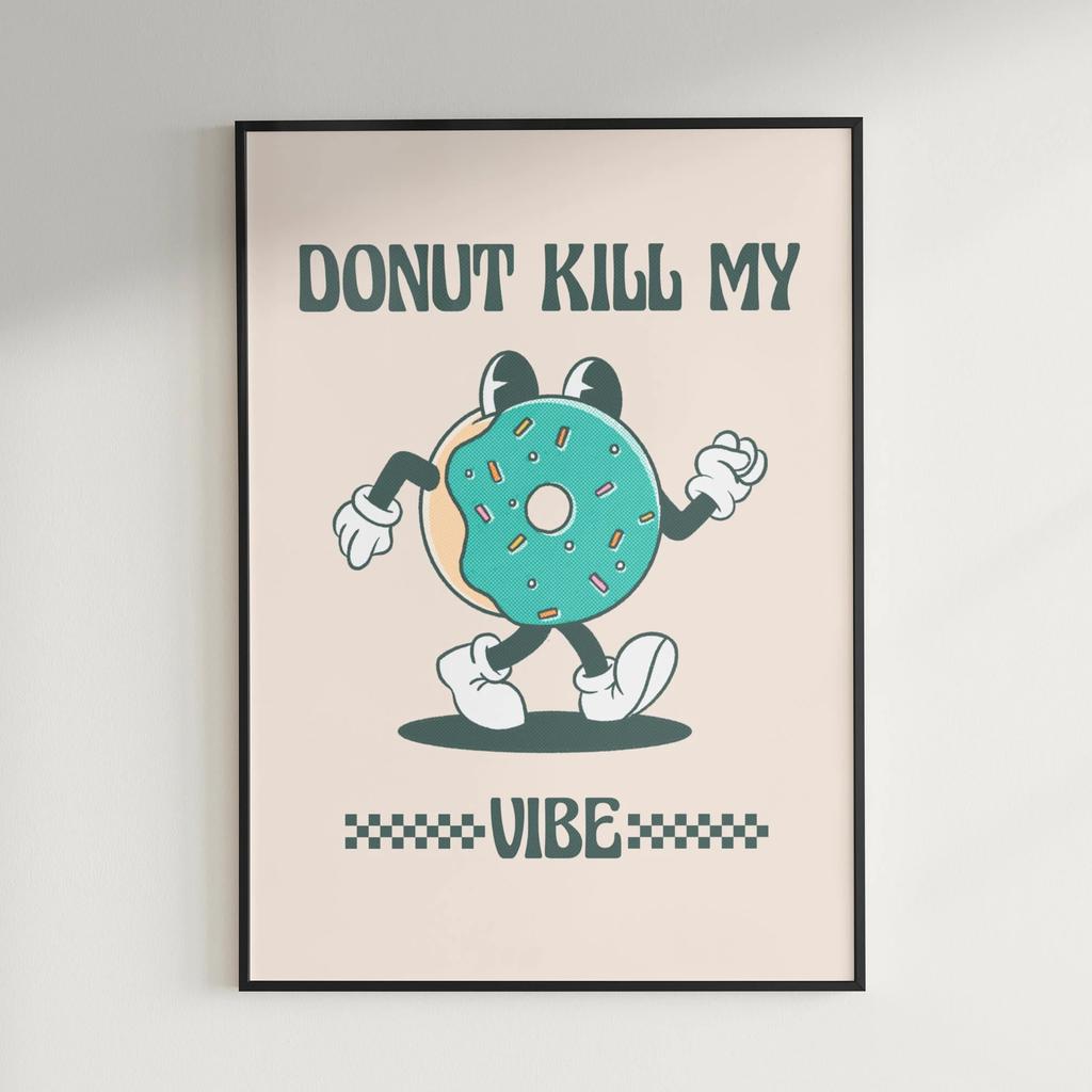 Tired and Wired Retro Coffee Canvas Print Funny Mascot Kitchen Wall Art Poster for Modern Living Room Bedroom Home Decor Gifts