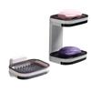 Wall Mounted Double Layer Soap Dish ABS Material No Drilling Required for Bathroom Kitchen