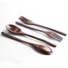 AOOSY 4-Piece Cutlery Set (Spoon, Fork, and Other) - Perfect for Commuting, Lunchboxes, and Students - Natural Wood Dinner Set