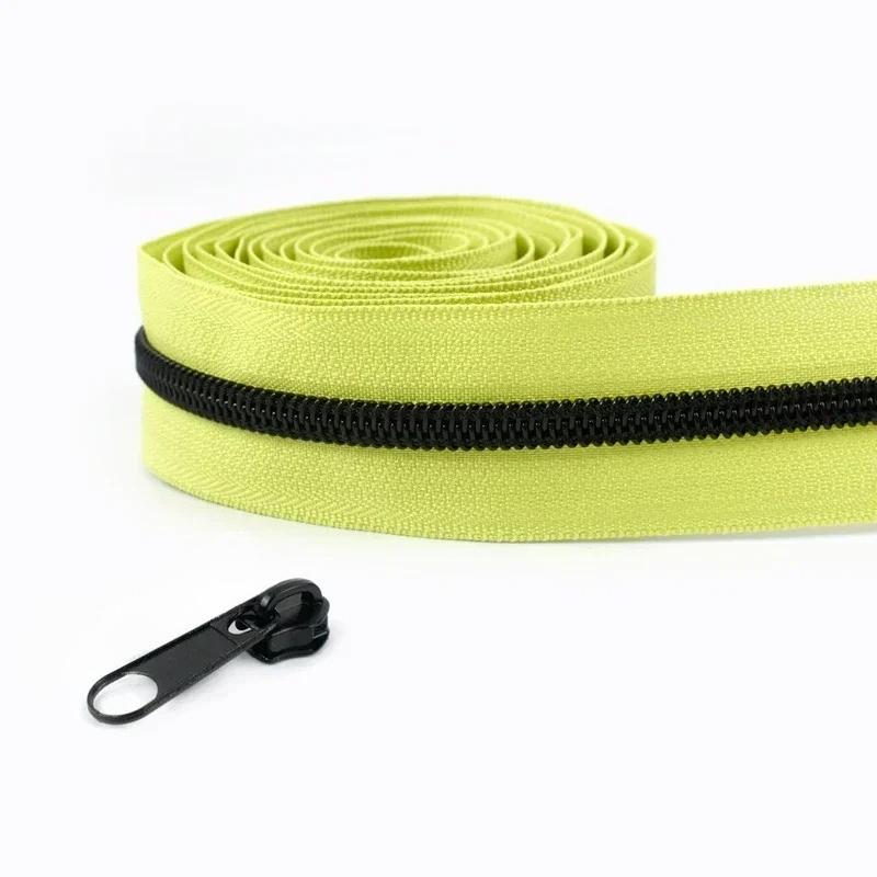 1-5M 5# Meetee Nylon Zippers with Zip Puller Sliders Bag Jacket Zips Tape By The Meter Plastic Coil Zipper Sewing Accessories