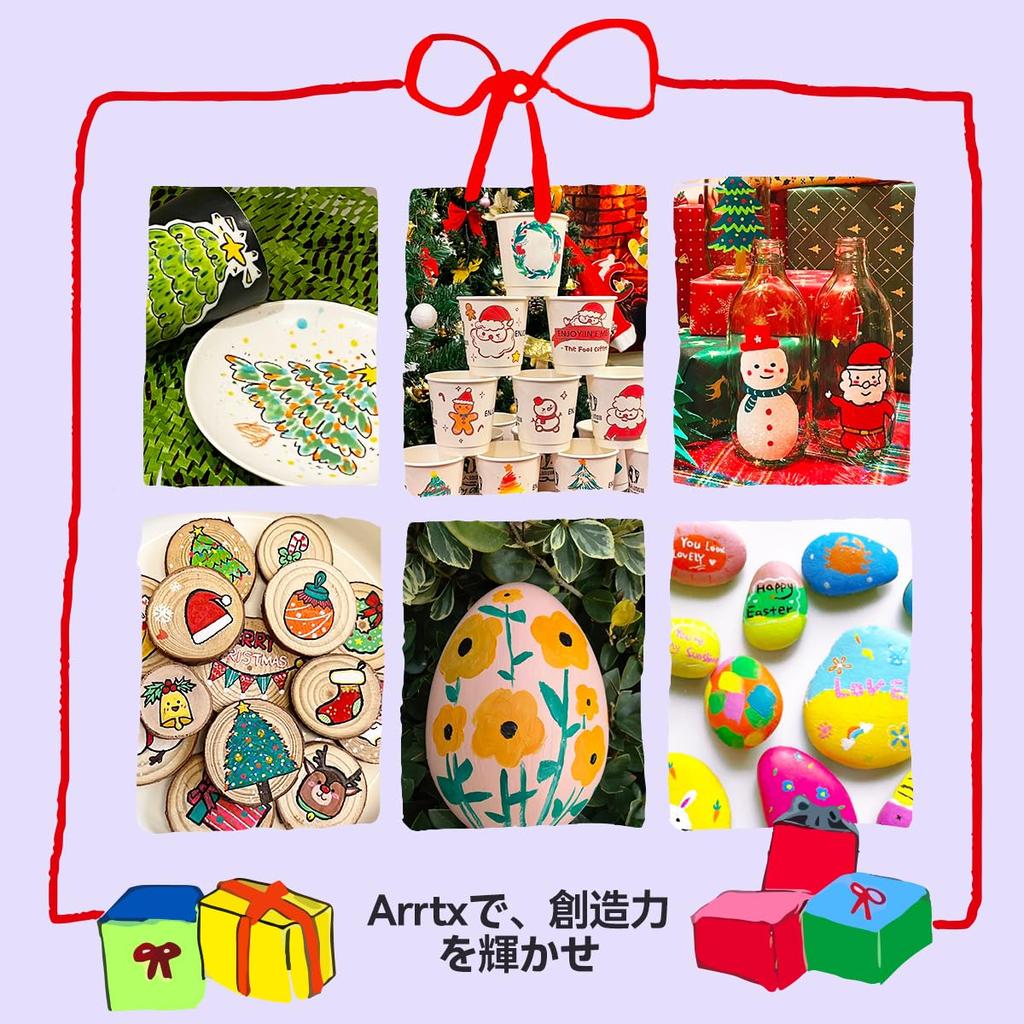 Arrtx 60 Colors Acrylic Paint Acrylic Markers with Flexible Brush Tips for Rock Paint Marker Fabric Waterproof Art Markers for DIY Craft Making Pens,