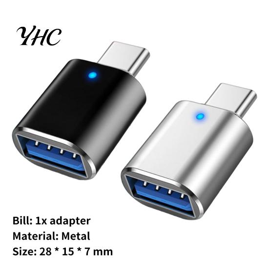 Phone Converter Adapter OTG Multi-purpose High-speed Transmission Type-C To USB Mini Flash Drive Reader with Indicator Light for Smartphone