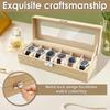 6 Slot PU Leather Watch Box with Keys and Locks Transparent Glass Lid Removable Watch Pillows Organizer Jewelry Display Box