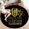 Al-Ittihad FC Round Area Rug,Carpet Rug for Living Room Bedroom Sofa Playroom Decor,Non-slip Floor Mat