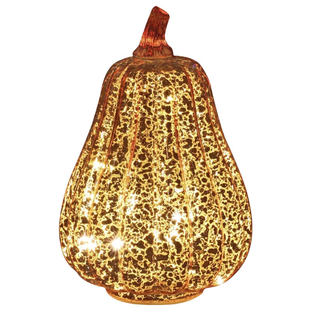 Halloween Artificial Glass Pumpkin with LED Lights Glass Decoration Halloween LED Lights Lamp Festive Atmosphere Decorations