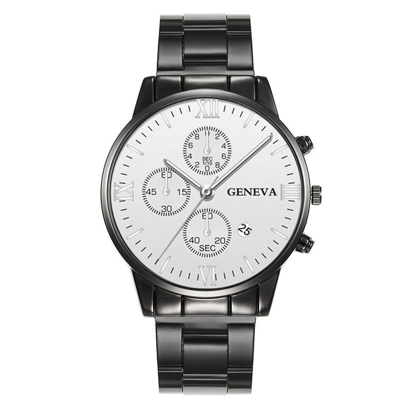 Men's Watch Fashion Three-eye Calendar Pattern Steel Belt Men's Watch Men's Watch Quartz Watch