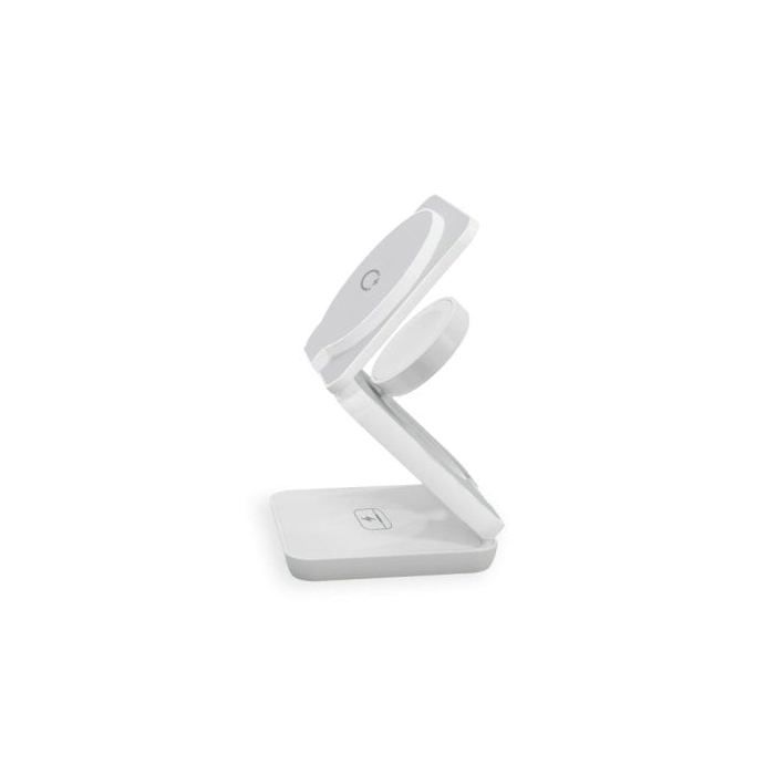Ksix Cube 3 En 1 Cargador Inalámbrico Magsafe Y Qi Apple Watch Y Airpods 15w Blanco