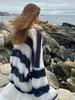 2025 Autumn/Winter Women's Thick Faux Mink Fur Sweater - Warm Striped Knitwear