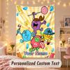 Custom Personalized Tapestry,Mr. Men & Little Miss Print Custom Name Text Wall Art Hanging for Bedroom