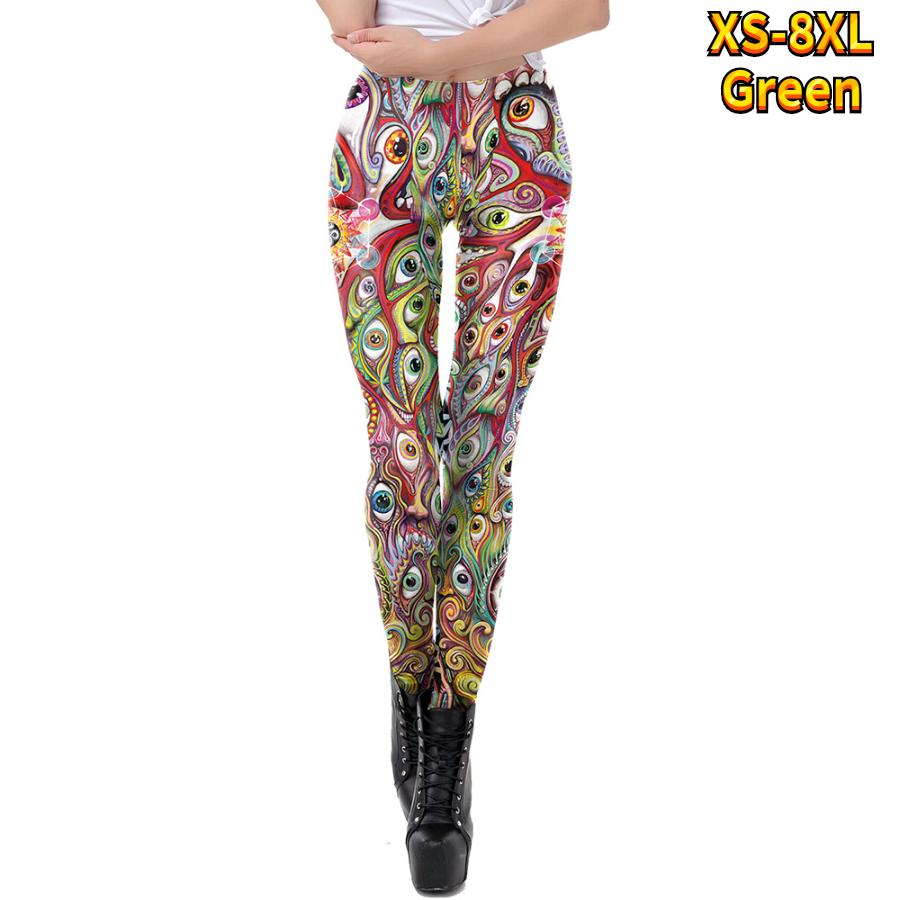 Mehrfarbige Augendrucke für Damen, Stretch-Yoga-Leggings, Fitness, Laufen, Fitnessstudio, Sport, aktive Hose