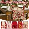 2025 Snake Year Table Runner Floral Snake Pattern Festival Party Decor Tablecloth Chinese Traditional New Year Table Covers