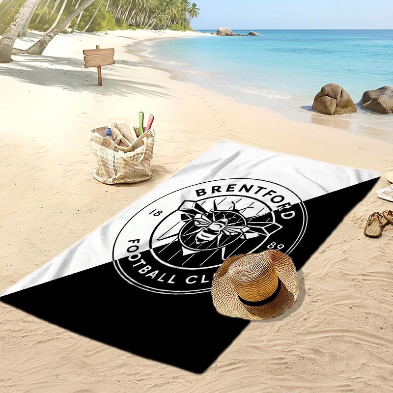 Asciugamano da Spiaggia con Stampa del Brentford Football, Asciugamano Grande Morbido ad Asciugatura Rapida per Spiaggia Campeggio Nuoto
