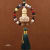 Bodhi Seed Peach Wood Lotus Guanyin Buddha Car Hanging Ornament.